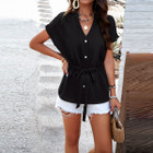 Women's Tailored V-Neck Peplum Shirt product image