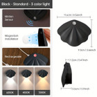 Motion Sensor LED Wall Lamp,USB Type-C Night Lighting Wireless For Living Room,Home Staircase Shell Decoration Color Black product image
