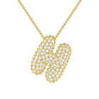 Triple AAA Cubic Zirconia Initial Necklace with Gold Plating product image