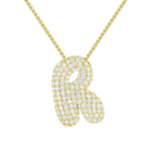 Triple AAA Cubic Zirconia Initial Necklace with Gold Plating product image