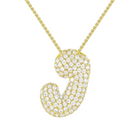 Triple AAA Cubic Zirconia Initial Necklace with Gold Plating product image