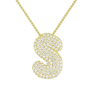 Triple AAA Cubic Zirconia Initial Necklace with Gold Plating product image