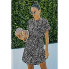 Leopard Dotted Waist Tie T-Shirt Dress product image