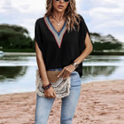 V-Short Dolman Sleeves Boho Top product image