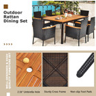 7-Piece Rattan Patio Dining Set with Stackable Chairs & Umbrella Hole product image