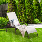 Outdoor Patio Lounge Chair Chaise Fabric with Adjustable Recliner product image