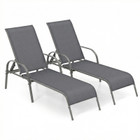 Outdoor Patio Lounge Chair Chaise Fabric with Adjustable Recliner product image