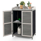 Garden Potting Bench Table with 2 Storage Shelves & Metal Tabletop product image