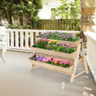 3-Tier Wooden Vertical Raised Garden Bed with Storage Shelf product image