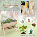 3-Tier Wooden Vertical Raised Garden Bed with Storage Shelf product image