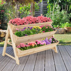 3-Tier Wooden Vertical Raised Garden Bed with Storage Shelf product image