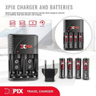 XPIX AA Ultra High Capacity Batteries with Travel Charger (2950mAh) product image
