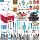 468PCS Cake Decorating Supplies Kit, Baking Tool Set with 4 Tier LED Cupcake Stand, 3 Pack Springform Pans Set, Cake Turntable,Piping Tips, Spatulas product image