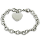Personalized Ladies' Dangling Single Heart Stainless Steel Charm Bracelet product image