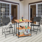 Acacia Wood Patio Folding Dining Table with Storage Shelves product image