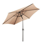 Beige 9-ft or 10-ft 6-Rib Outdoor Tilt Umbrella with Crank product image
