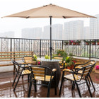 Beige 9-ft or 10-ft 6-Rib Outdoor Tilt Umbrella with Crank product image