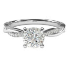 14K White Gold 4-Prong Petite Twisted Vine 1.0CT Moissanite Ring product image