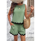 Women's 2-Piece Wave Cut Top and Shorts Set product image