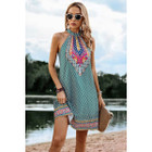 Women's Geo Green Halter Dress product image