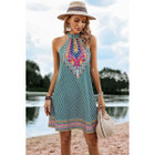 Women's Geo Green Halter Dress product image