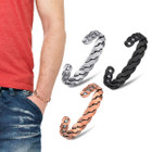 Adjustable Copper Twist Cuff Therapy Bracelet product image