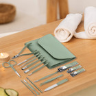 16-Piece Manicure Pedicure Facial Grooming Kit in Leather Case (2-Pack) product image