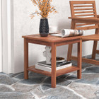 Double-Tier Acacia Patio Side Table with Slatted Tabletop & Shelf product image