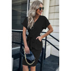Women's Button Front Short Sleeve Pocket Dress product image