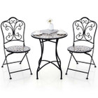 3-Piece Patio Bistro Set with Round Table & 2 Folding Chairs product image
