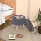 Costway Round Storage Ottoman with Tray product image