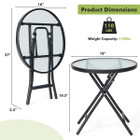 Patio Side Table with Tempered Glass Tabletop product image