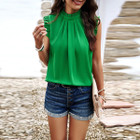 Women's Elegance in Ruffles Cap Sleeve Blouse product image