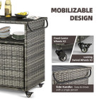 Outdoor Wicker Storage Cabinet Movable Cart  product image