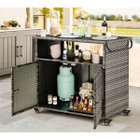 Outdoor Wicker Storage Cabinet Movable Cart  product image