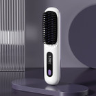 Cordless Hair Straightener Brush with 3 Setting LED Temperature Display Electric Negative Ions Ceramic Hot Comb 360 Anti-Scald Color White product image