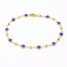 10-Inch 18K-Gold-Filled Blue Crystal Anklet product image