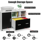 White and Black Rolling Lateral File Cabinet product image