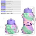 Kids' Silicone Pop-It Collapsible Water Bottle product image