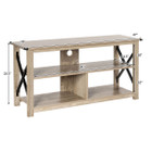 3-Tier Wood TV Stand for 55-Inch TVs with Open Shelves & X-Shaped Frame product image