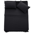 4-Piece Solid Microfiber Deep Pocket Bedding Sheet Set product image