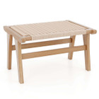 Teak Wood Ottoman Footstool with Braided Rope product image