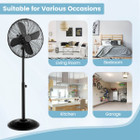 16-Inch Oscillating Standing Pedestal Fan with 3 Speeds & Adjustable Height product image