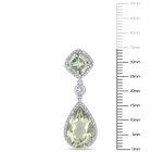 Sterling Silver 10CT Green Quartz & White Sapphire Teardrop Earrings product image