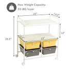 Rolling 4-Drawer 2-Shelf Metal Storage Cart product image