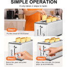 WHALL® T31269BW 4-Slice Long Slot Stainless Steel Toaster product image