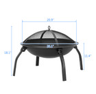 22" Folding Iron Brazier Wood Burning Fire Pit product image