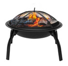 22" Folding Iron Brazier Wood Burning Fire Pit product image