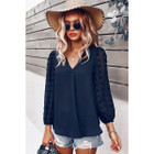 Women's Dotted Sleeves V-Neck Blouse product image
