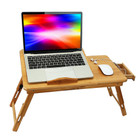 Foldable Bamboo Laptop Desk Tray with Side Drawer product image